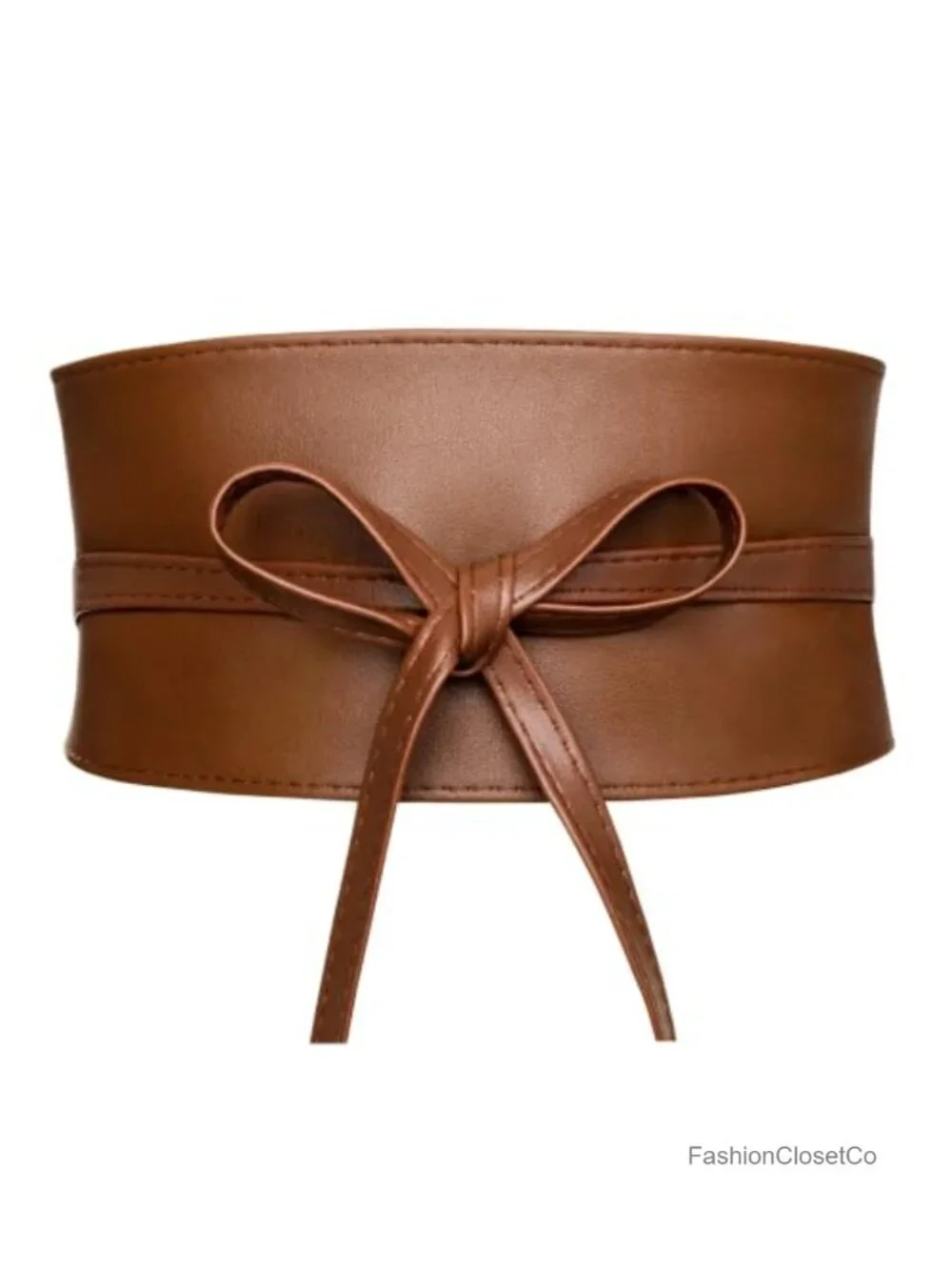 Women's Wide Faux Leather Wrap Belt Lace Up Corset Style Waist Cincher
